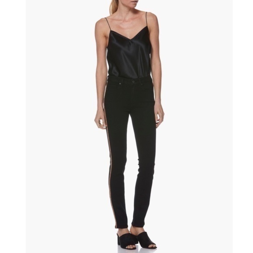 PAIGE Hoxton Ankle Black Shadow Metallic Tux
